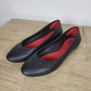 Crocs Lina Comfort Slip On Ballerina Flat Shoes Womens Size 10 Wide Black